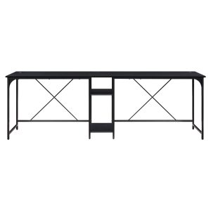 Mainstays Two-Way Convertible Desk with Lower Storage Shelf, Charcoal Finish and Black Metal Frame