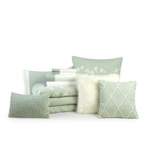 Better Homes & Gardens Sage Celine 12 Piece Pre Washed Bed in a Bag, Queen