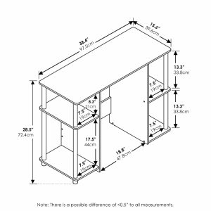 Furinno JAYA Compact Computer Study Desk, Espresso