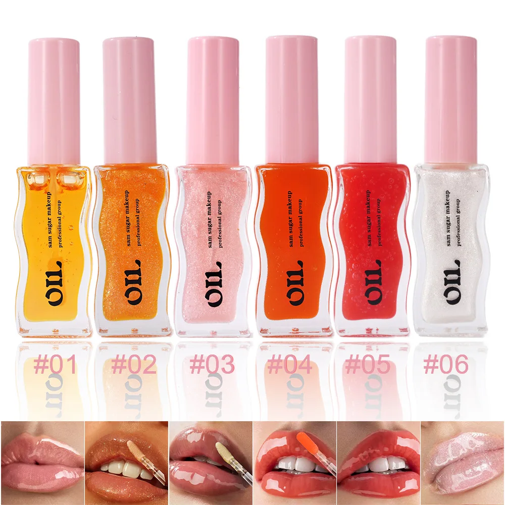 6 Colors 8ml Honey Infused Hydrating Lip Oil Long Lasting Liquid Lip Gloss Moisturizing Temperature Makeup Cosmetics