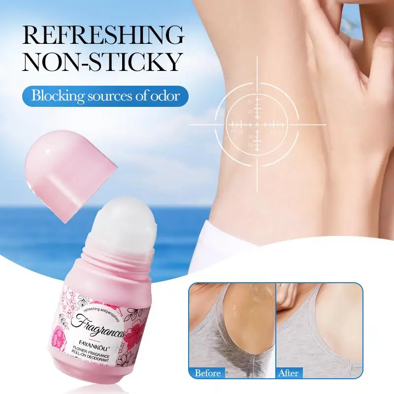 Anti Sweat Deodorant Roller Ball Balm Remover Long Lasting Freshing Sweat Eliminate Bad Smell Smooth Underarm Deodorant