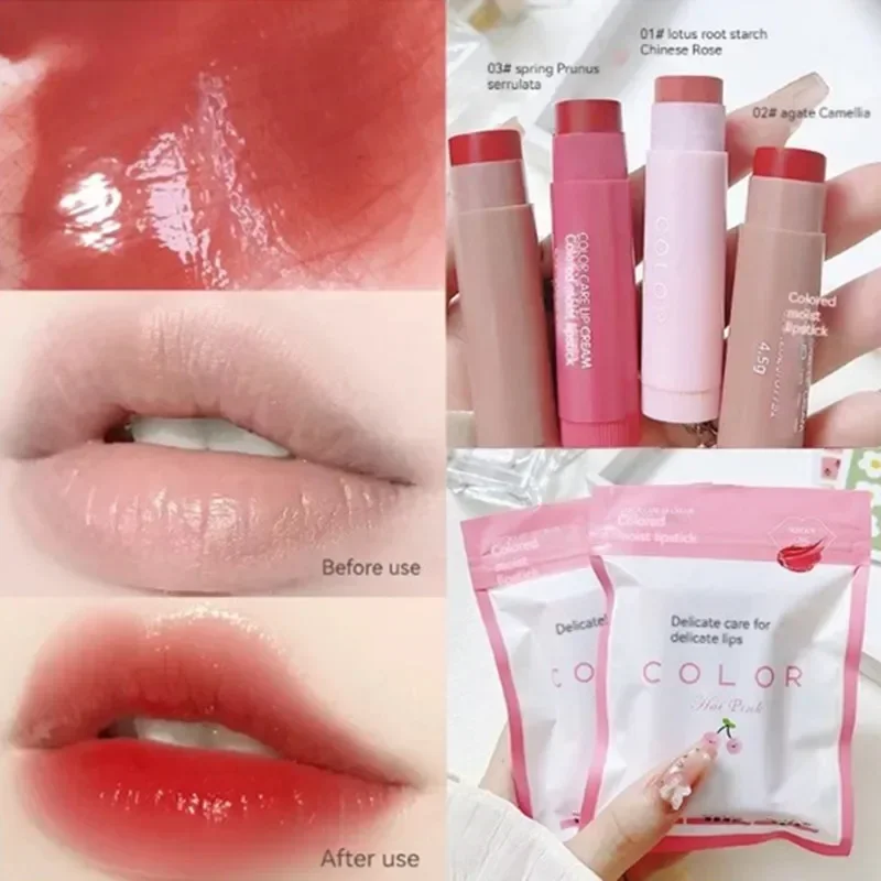 3/1pcs Lip Balm Moisturizing Anti-dry Easy To Carry Makeup Care Cosmetics Anti-cracking Lipstick Colored Lip Tint