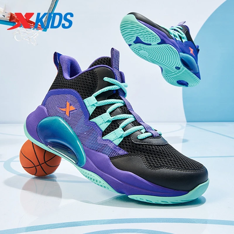 Xtep Children's Basketball Shoes 2025 Summer Large Mesh Breathable And Comfortable Non-Slip Wear-Resistant Sneaker 675216129265