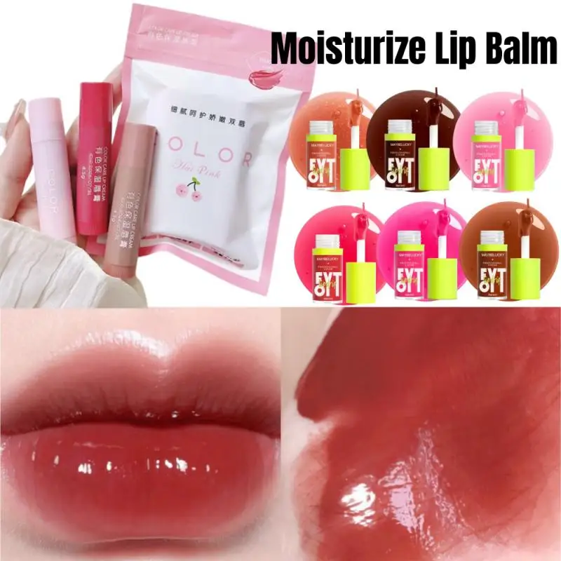 3 Colored Moisturizing Lip Balm Lipstick Moisturizing, Moisturizing, Diluting Lip Lines, Anti-drying Lip Balm Cosmetic Beauty