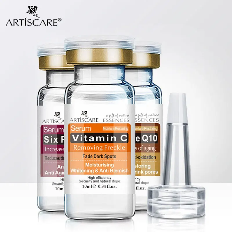 ARTISCARE Face Serum 3Pcs/Lot for Vitamin C & Coenzyme Q10 & Six Peptides Moisturizing Facial Essence Skin care Products