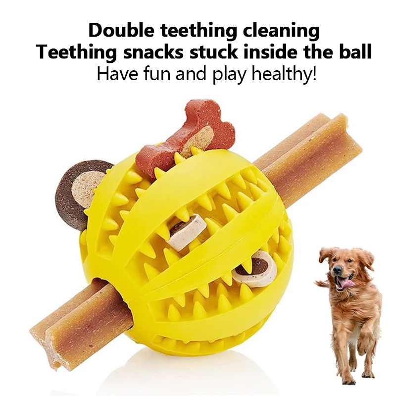 Dog Molar Toy Ball Food Leak Bouncy Rubber Ball Dogs Toys Balls Bite Resistant Pet Teeth Cleaning Toy Dog Accessories
