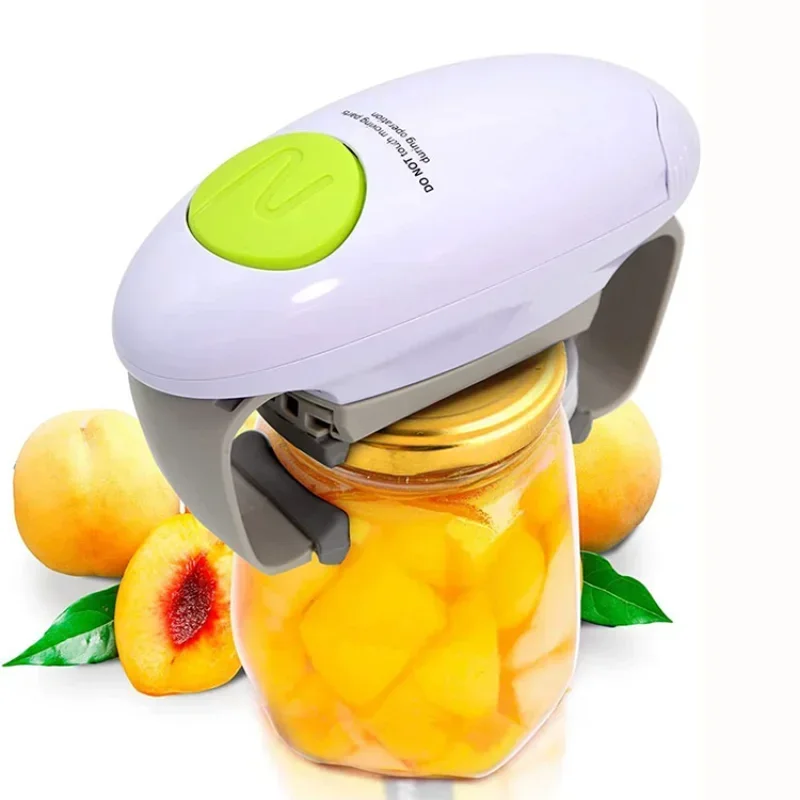 Electric Can Opener Smooth Edge Practical Automatic Jar Bottle Openers Double Ear Can Opener Kitchen Glass Can Opener