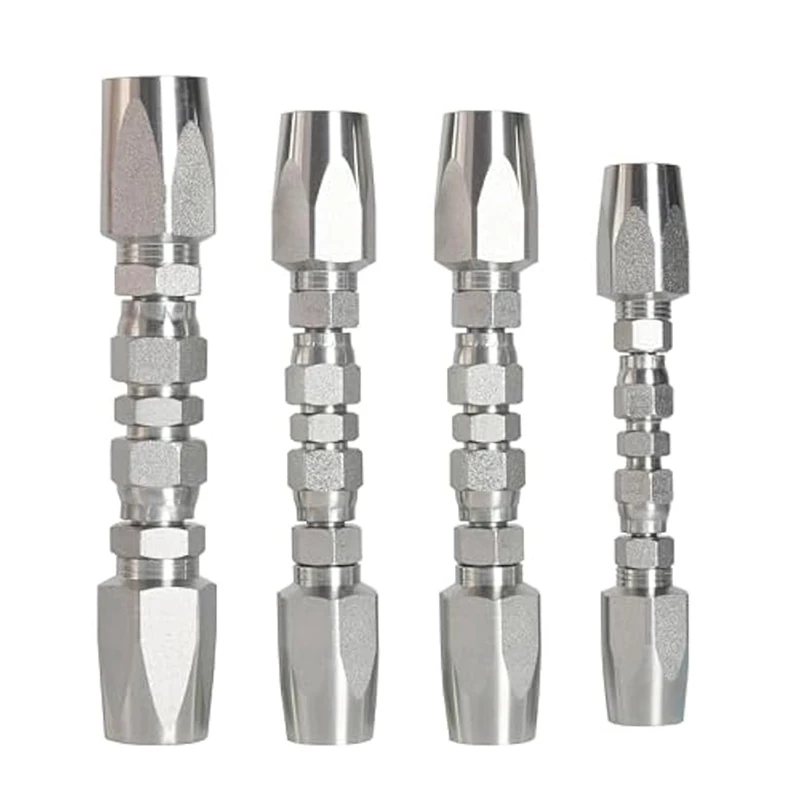 Top Deals 4PCS Reusable Hydraulic Hose Fittings Repair Kit,1/2In3/4In Hydraulic Hose Fittings,Hydraulic Hose Field Repair Kit
