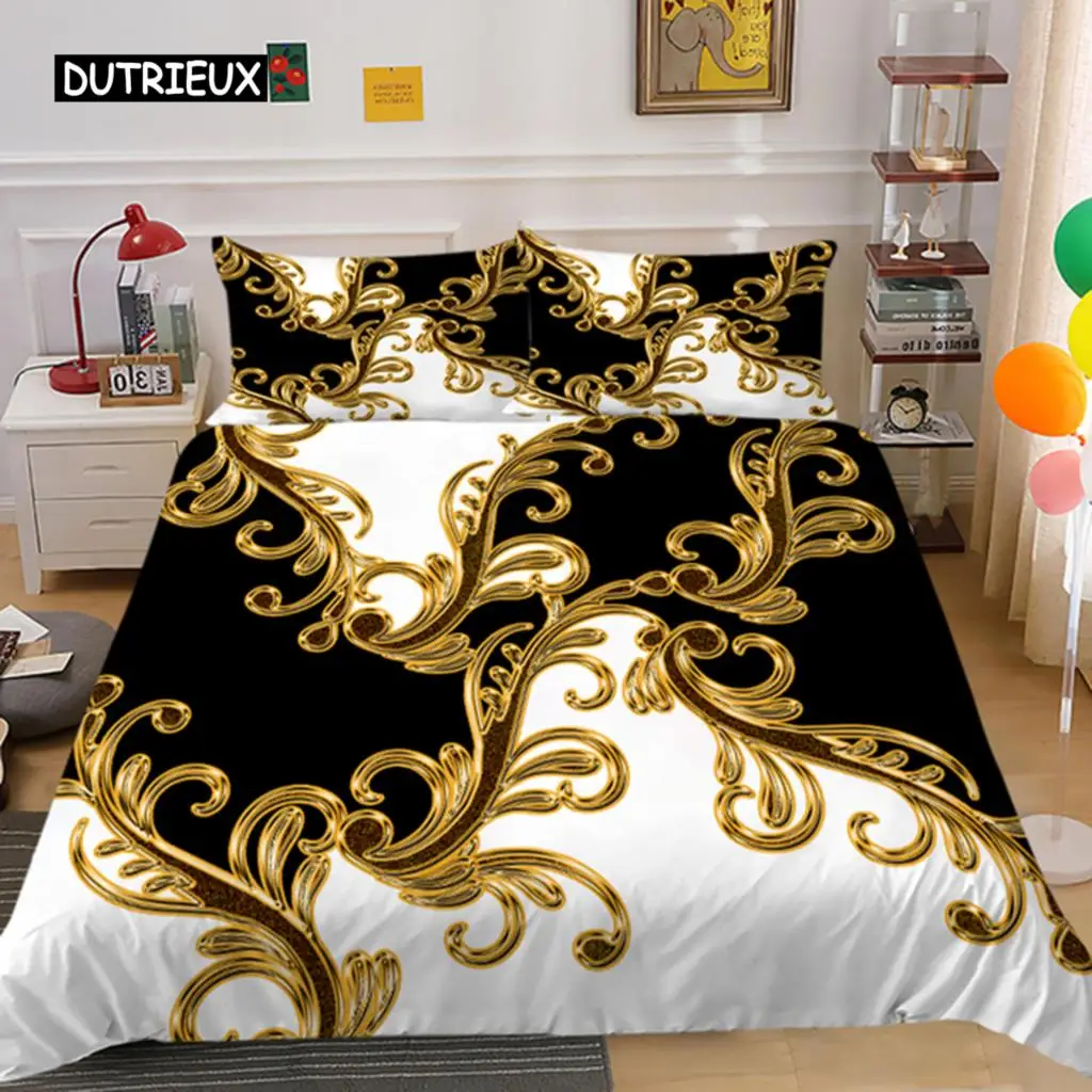 Golden Luxury Duvet Cover Patterns Exotic Luxury Duvet Cover European Design Retro Duvet Cover Bedding Sets For Bedroom Women