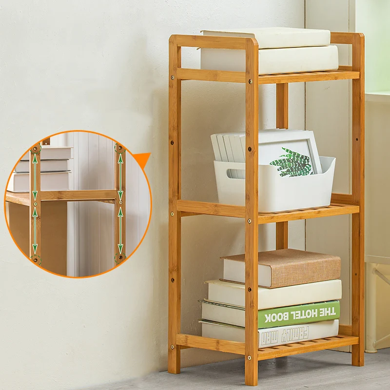 Livingandhome Tiered Bamboo Wood Book Storage Shelf Plant Stand Storage Shelf