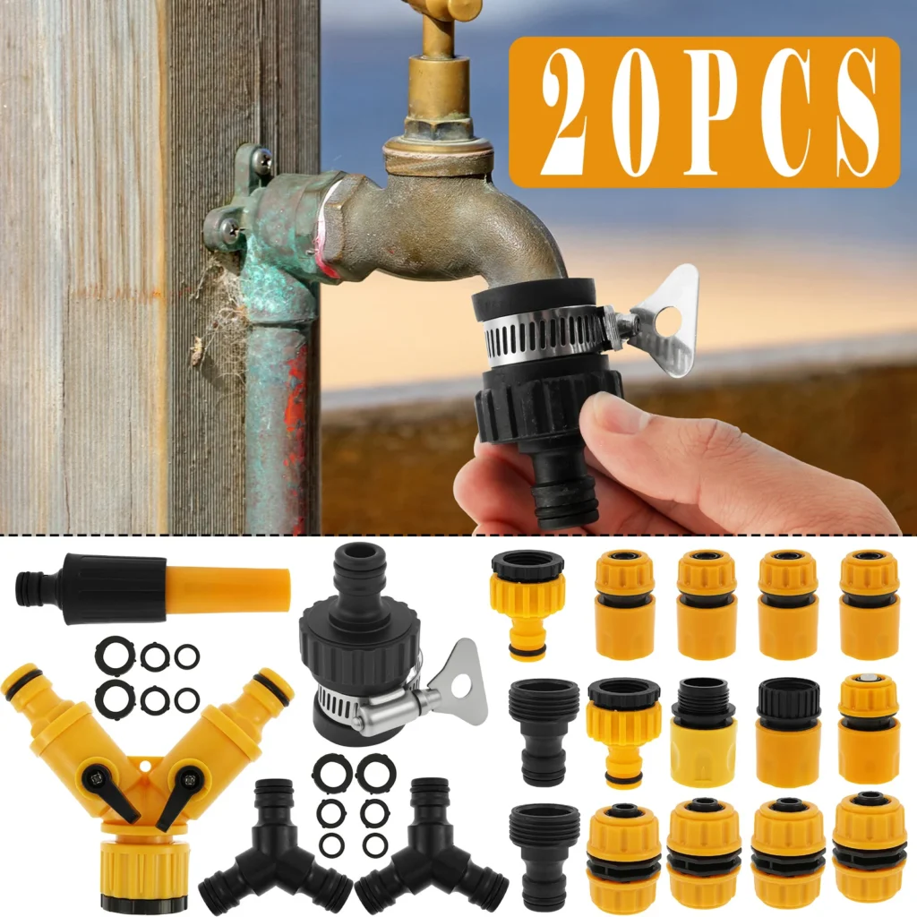 Y-type Hose Pipe Connector Kit Internal External Threaded Splitter Hose Repair Connector Adapter for Garden Irrigation Car Wash
